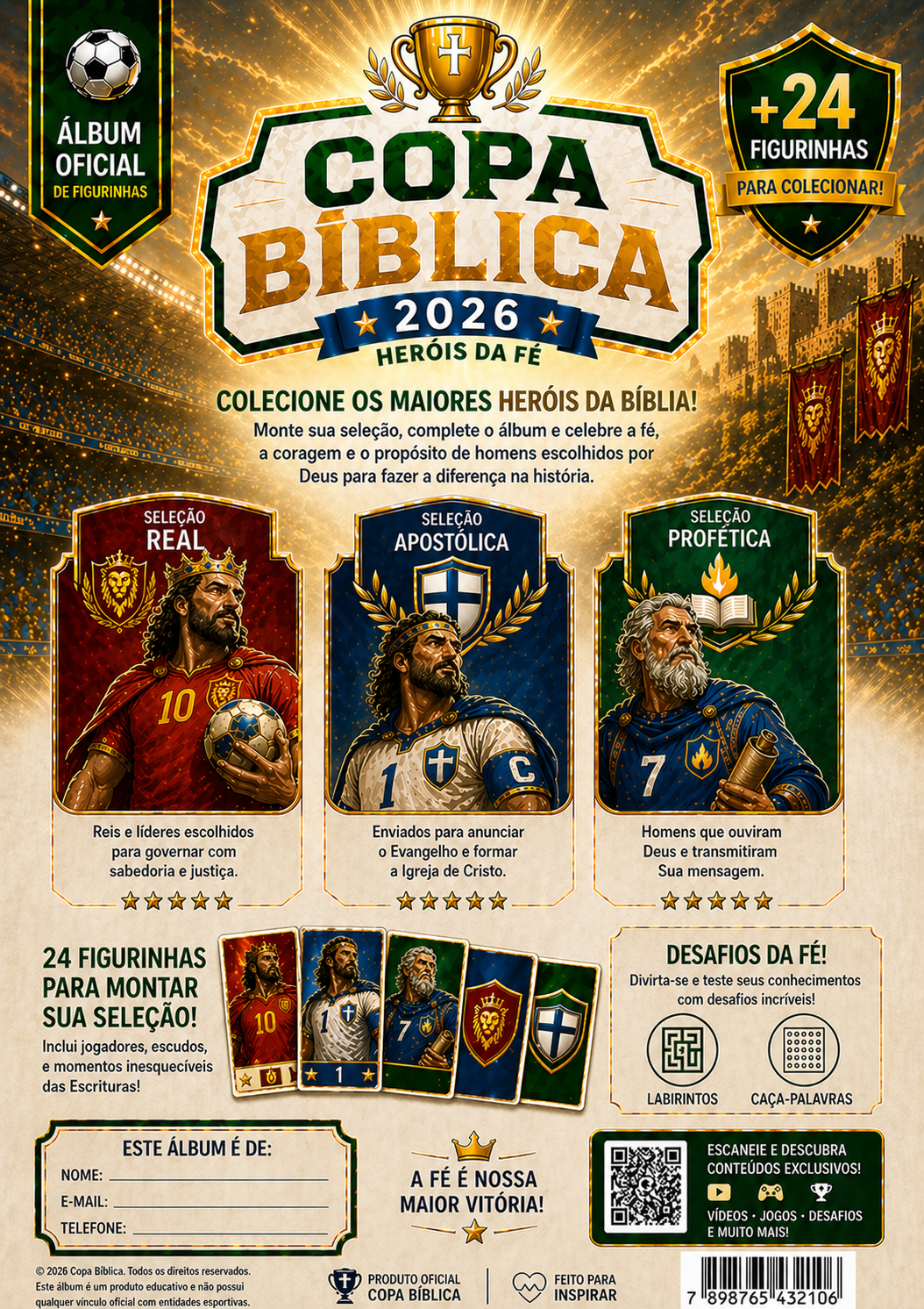 Álbum Copa Bíblica 2026 — contra-capa