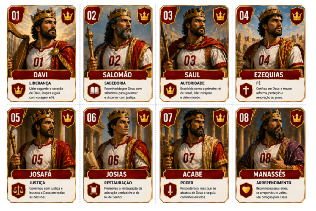 Figurinhas Seleção Profética — Isaías, Jeremias, Ezequiel, Daniel