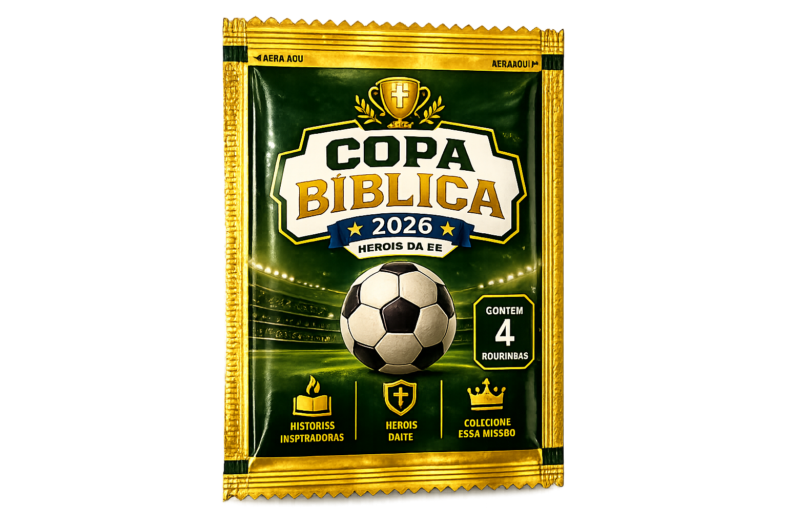 Pacotinho de figurinhas Copa Bíblica
